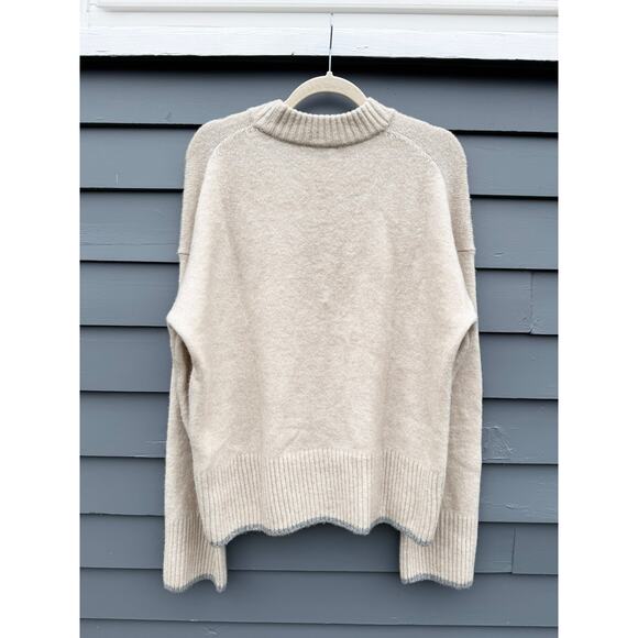 FAHERTY Snowdrift Wool Blend Sweater Oatmeal Large L - Picture 8 of 8